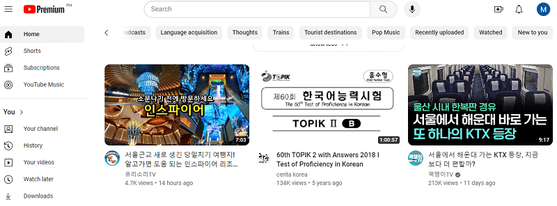 YouTube Korean Immersion